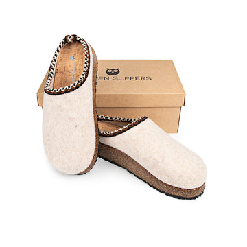 Slippers Casuals BIO Beig con Cenefa Decorativa