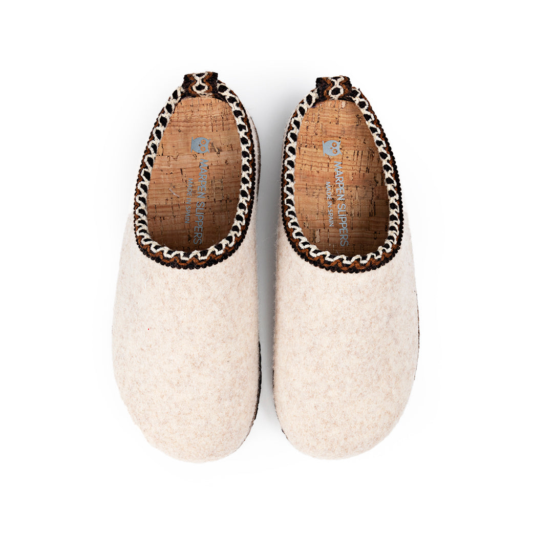 Slippers Casuals BIO Beig con Cenefa Decorativa