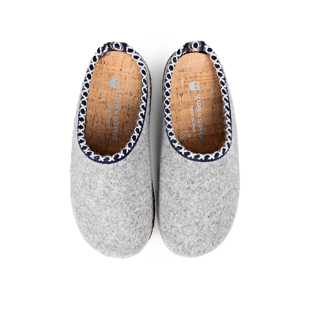 Slippers Casuals BIO Gris con Cenefa Decorativa