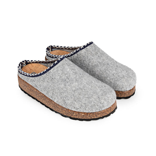 Slippers Casuals BIO Gris con Cenefa Decorativa