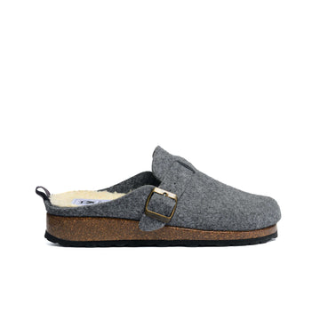 Slippers BIO Fieltro Antracita con hebilla