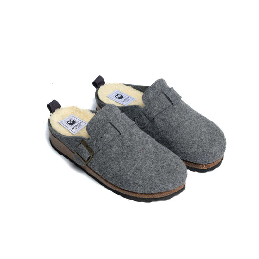 Slippers BIO Fieltro Antracita con hebilla