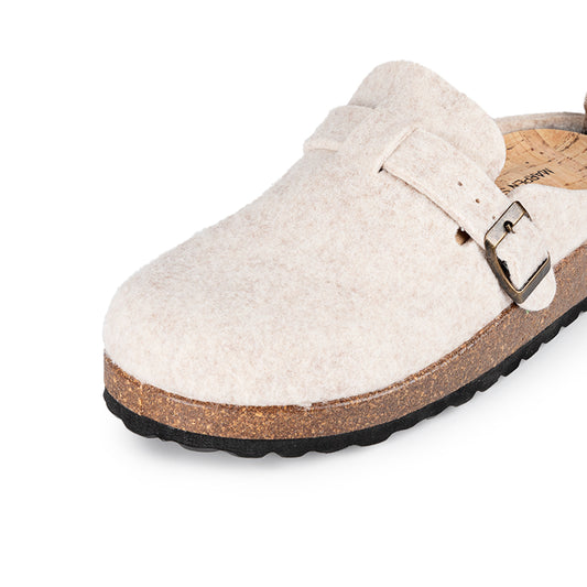 Slippers BIO Fieltro Beig Claro con hebilla