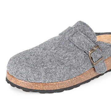 Slippers BIO Fieltro Gris con hebilla