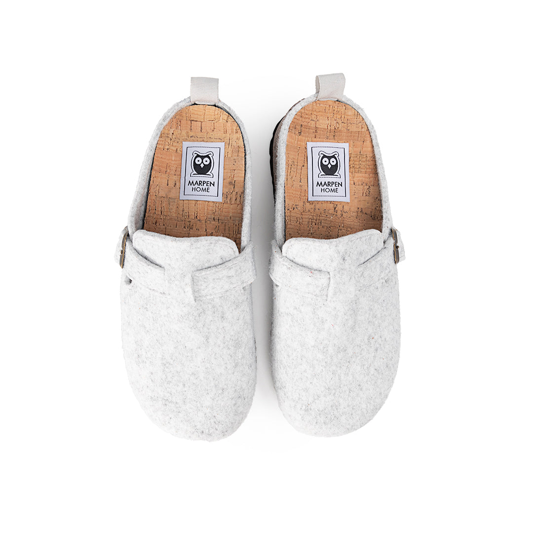 Slippers BIO Fieltro Beig Claro con hebilla