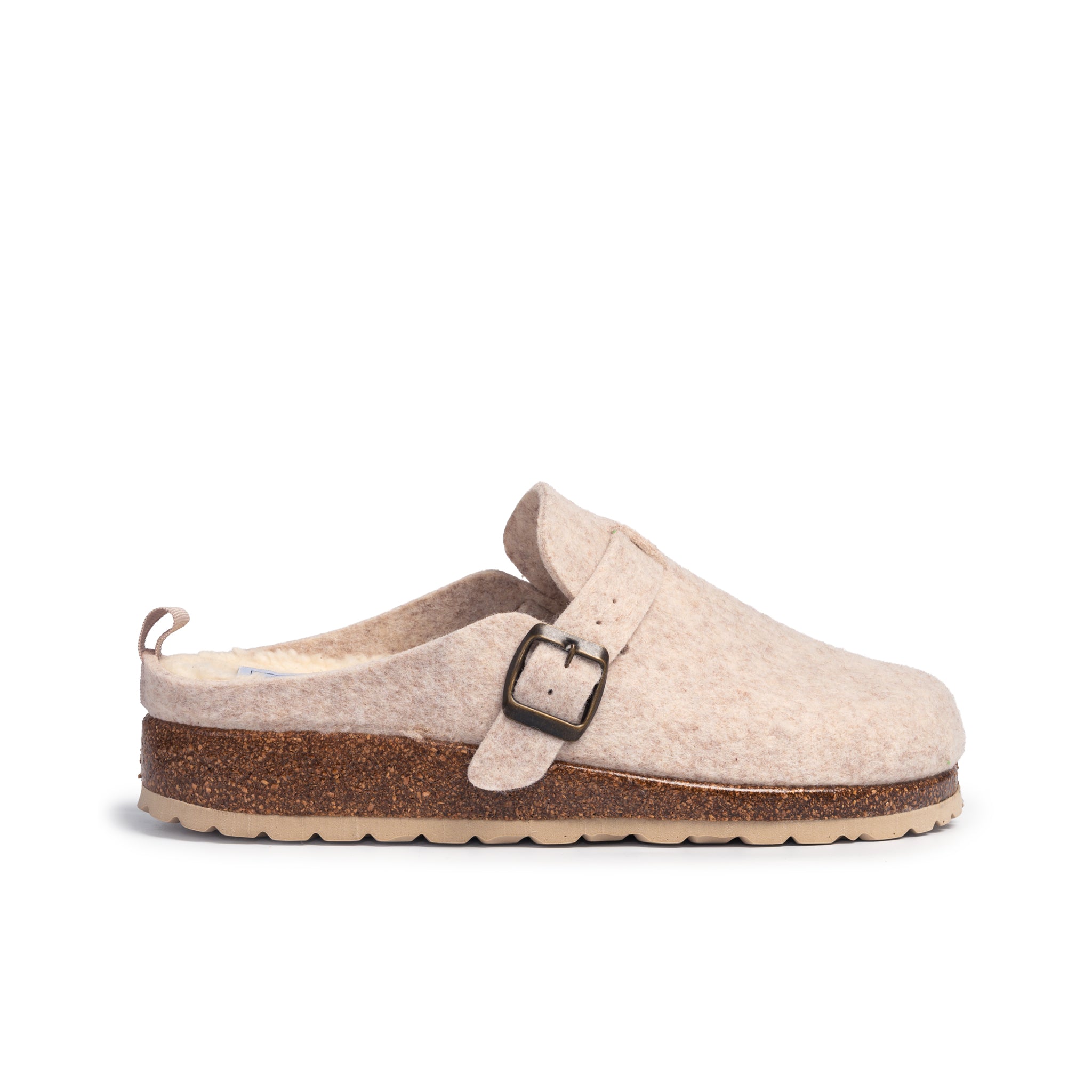 Slippers BIO Fieltro Beig con hebilla