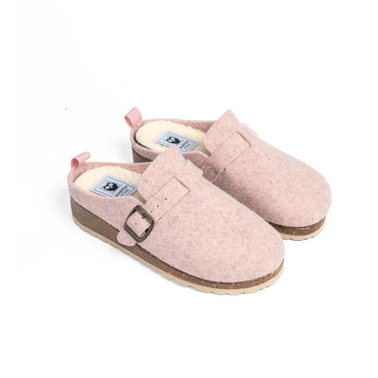 Slippers BIO Fieltro Rosa con hebilla