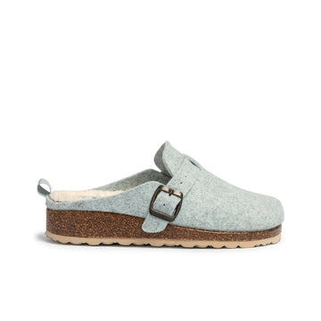 Slippers BIO Fieltro Verde con hebilla