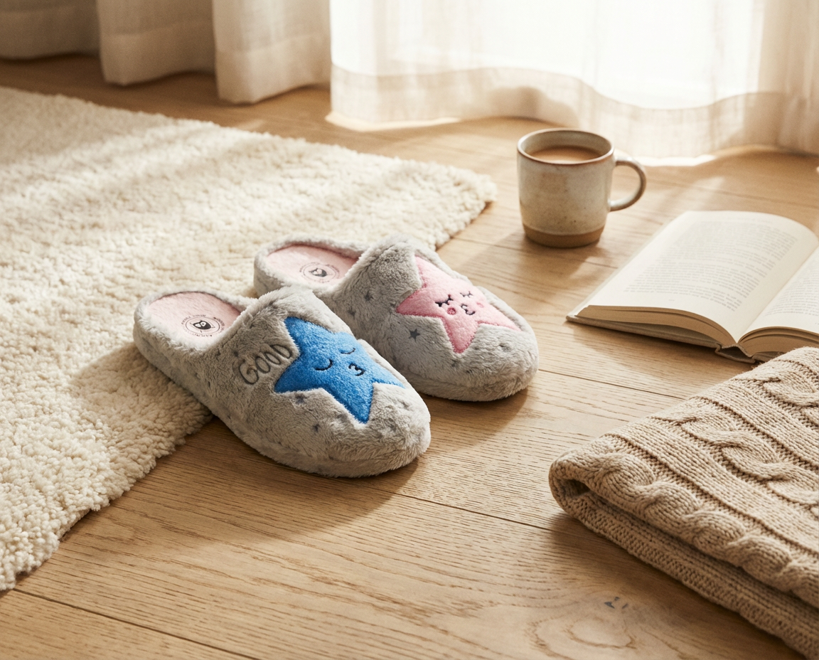 Slippers Stars – en casa
