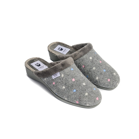 SLIPPERS CUÑA VULCANIZADO GRIS