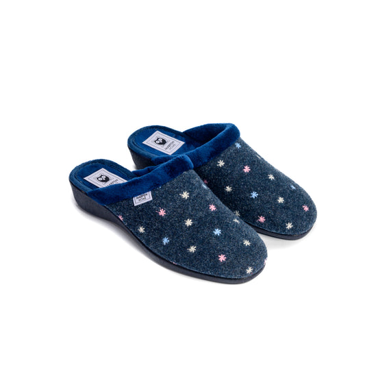 SLIPPERS CUÑA VULCANIZADO MARINO