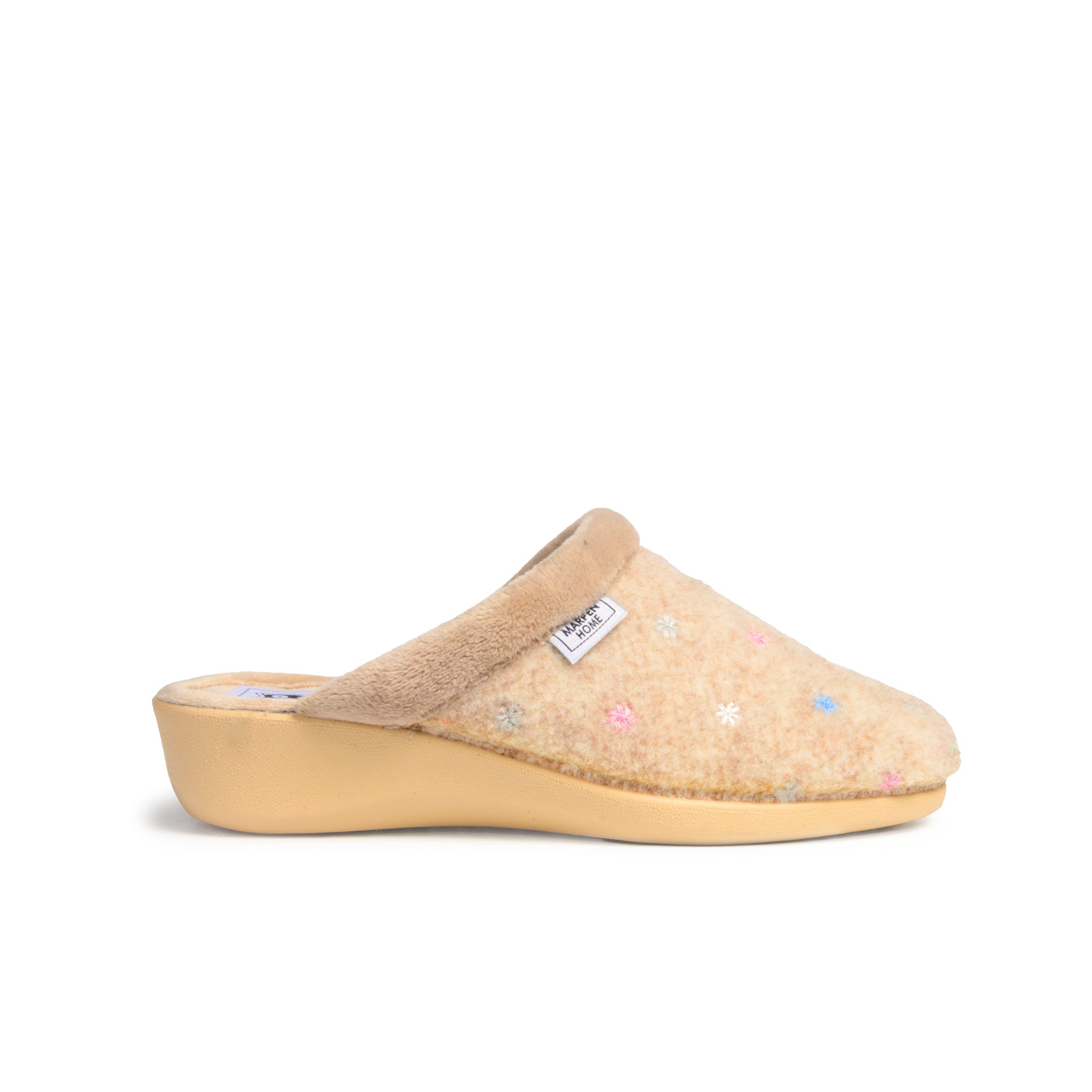 SLIPPERS CUÑA VULCANIZADO BEIG