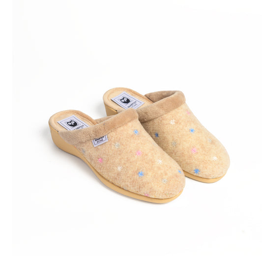 SLIPPERS CUÑA VULCANIZADO BEIG