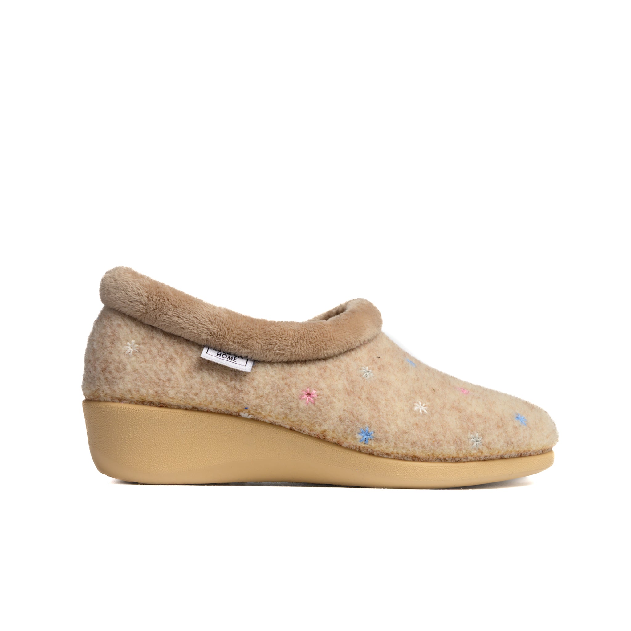 SLIPPERS CUÑA VULCANIZADO BEIG