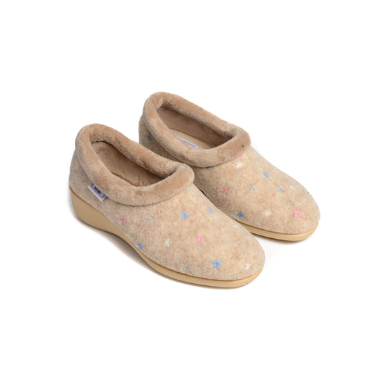 SLIPPERS CUÑA VULCANIZADO BEIG