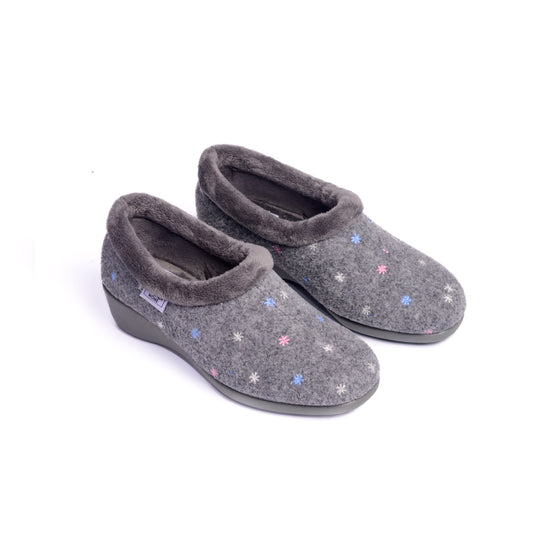 SLIPPERS CUÑA VULCANIZADO GRIS