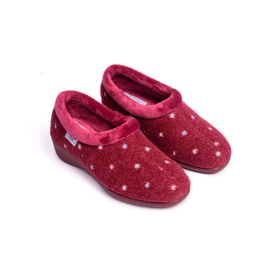 SLIPPERS CUÑA VULCANIZADO BURDEOS