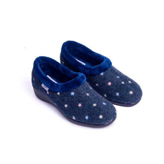 SLIPPERS CUÑA VULCANIZADO MARINO