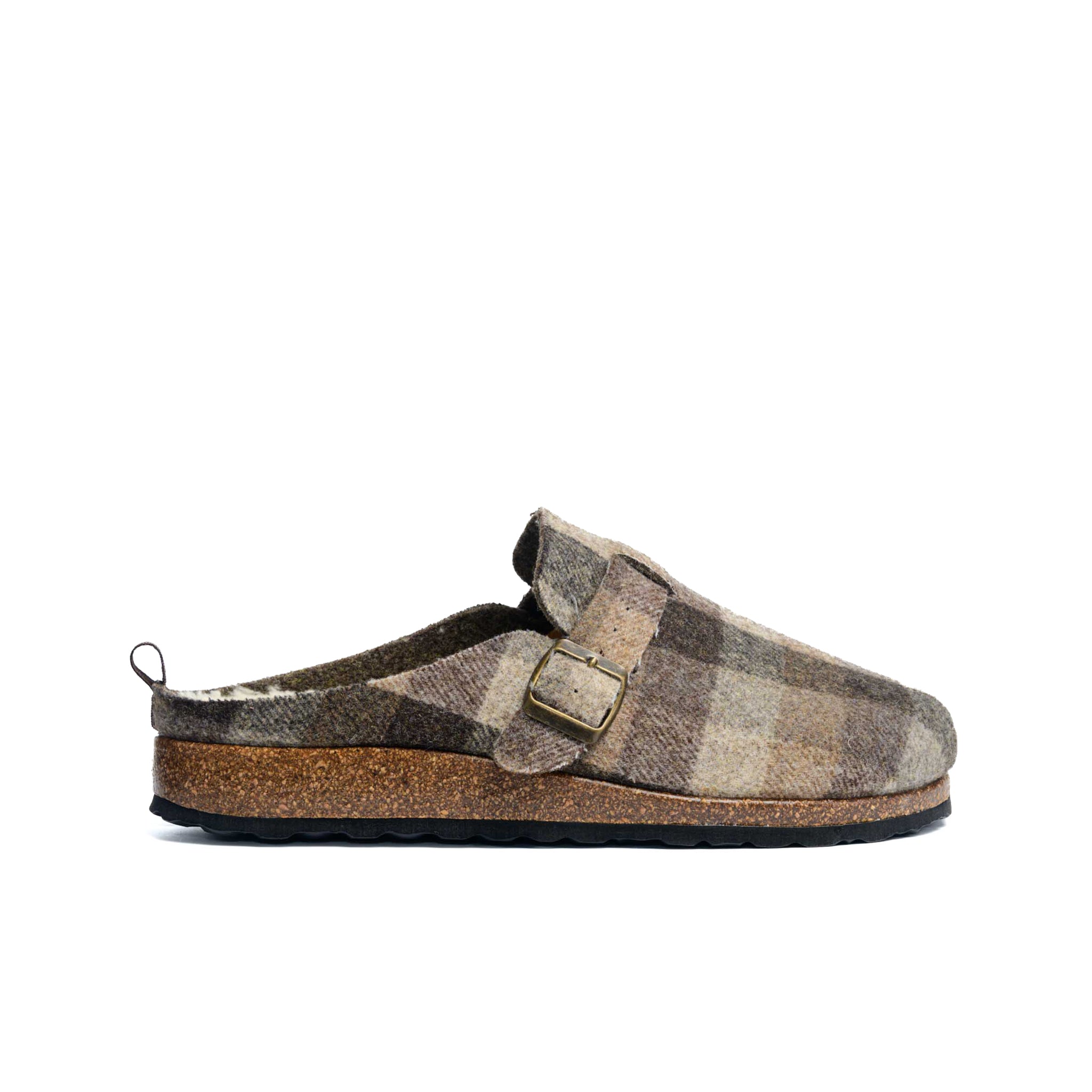 Slippers BIO Fieltro marrón con hebilla