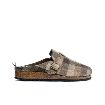 Slippers BIO Fieltro marrón con hebilla