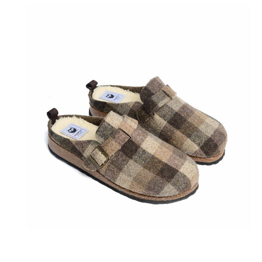 Slippers BIO Fieltro marrón con hebilla