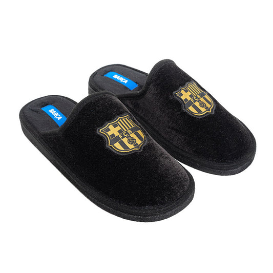 Slippers FC Barcelona Suatex en Negro (Suela Ligera)