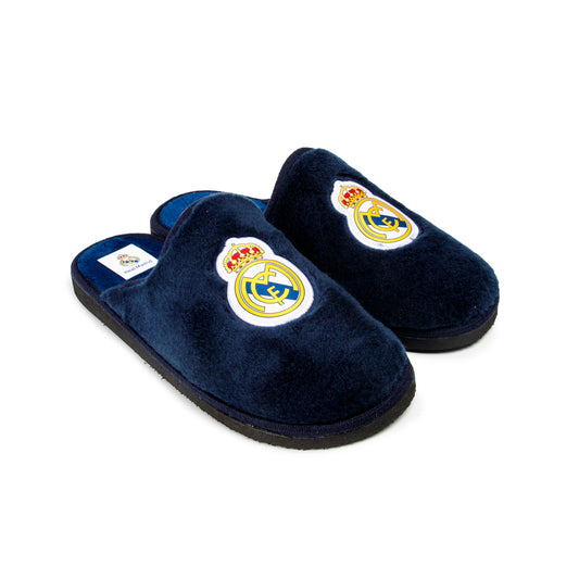 Zapatillas de casa Real Madrid Oficiales Temporada 24-25 en Suatex Azul Marino (Suela Ligera)