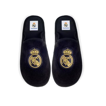 Zapatillas de casa Real Madrid Oficiales Temporada 24-25 (Ligeras) en Suatex Negras