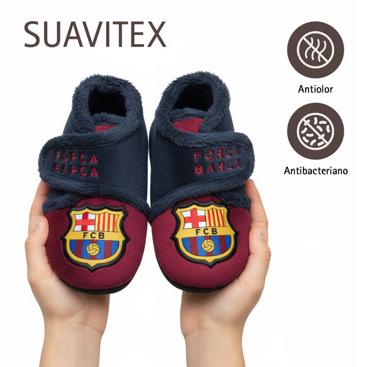 Zapatillas tipo Botita para niño/a FC Barcelona Oficiales con Escudo