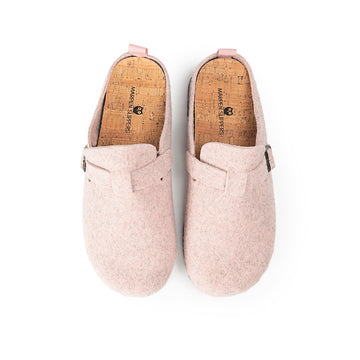 Slippers BIO Fieltro rosa con hebilla