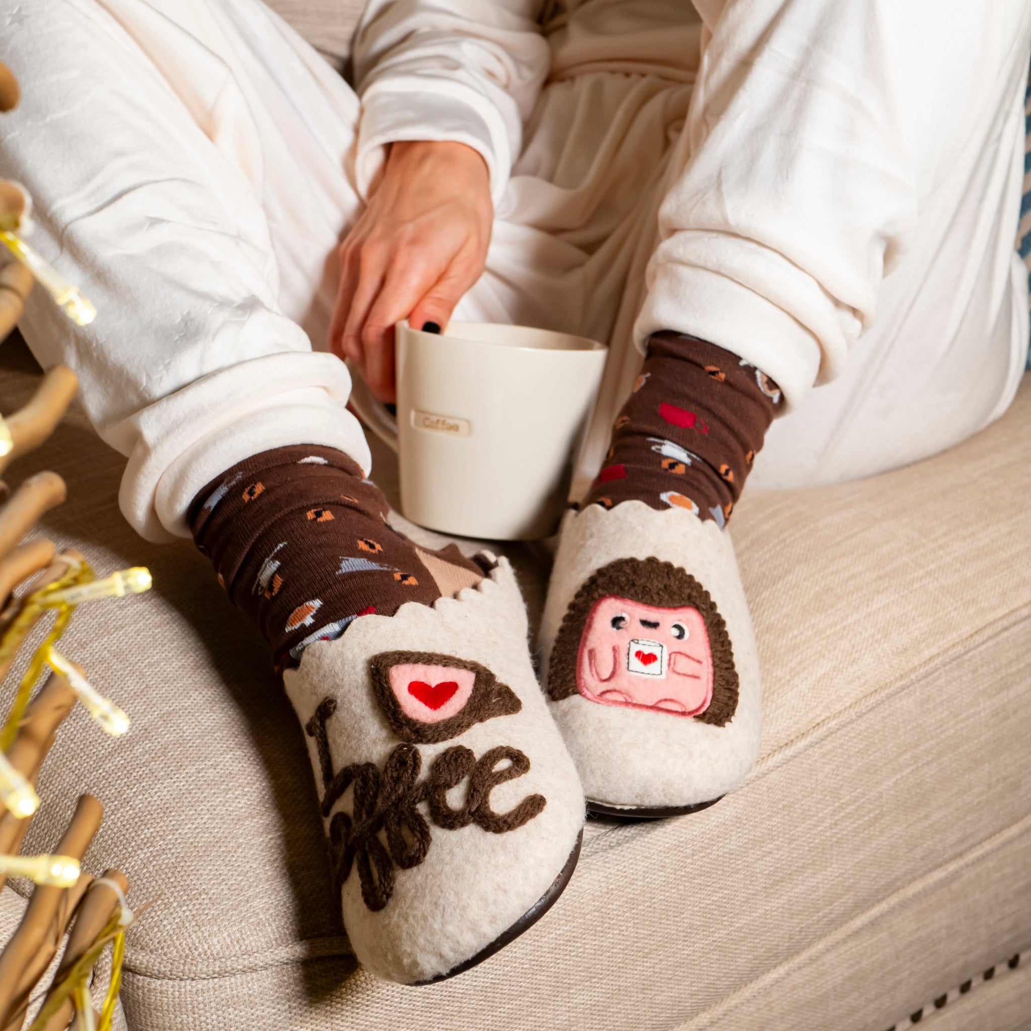 NUEVO Pack Calcetín "Sin Café No Me Espresso" + Slippers I Love Coffee