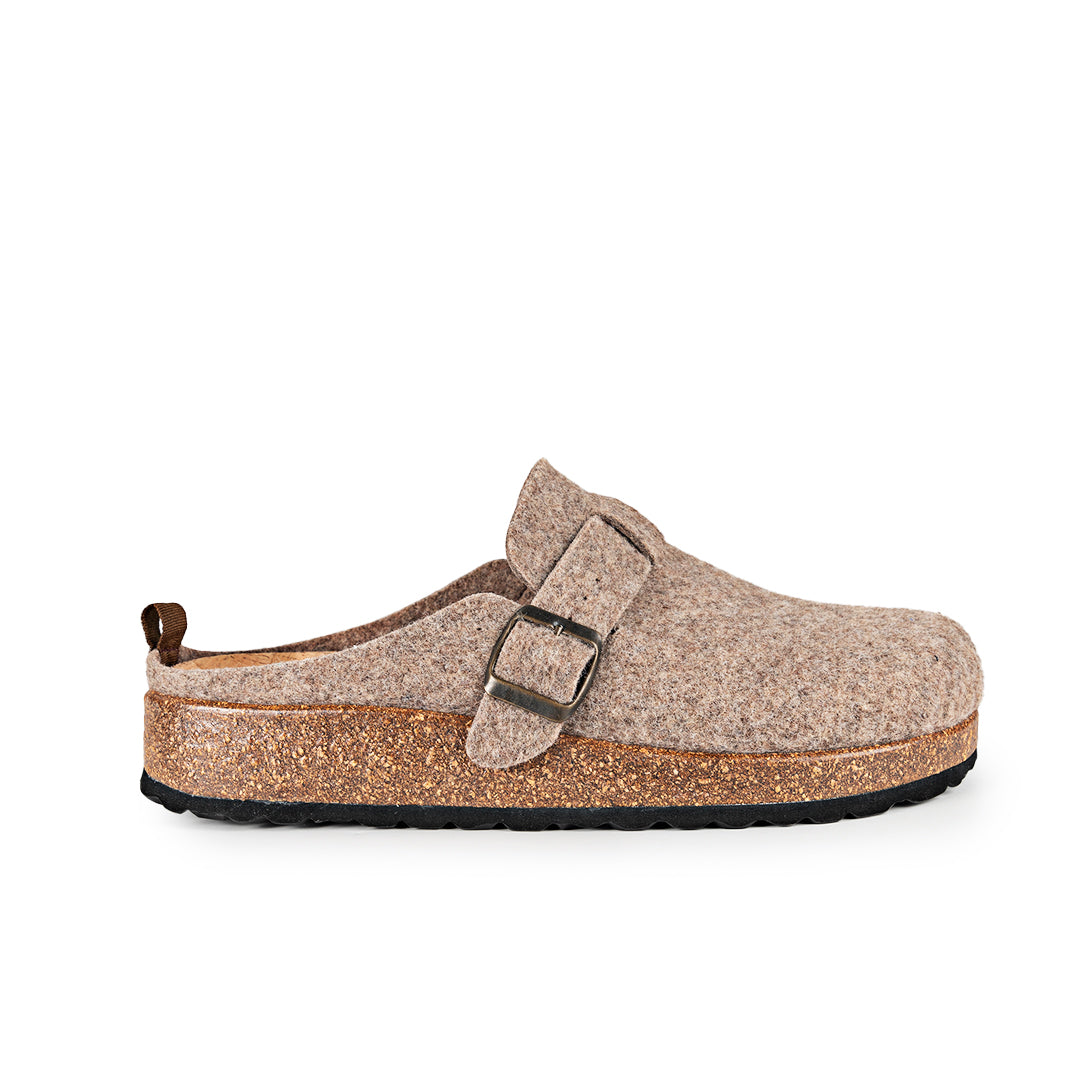 Slippers BIO Fieltro Marrón con hebilla