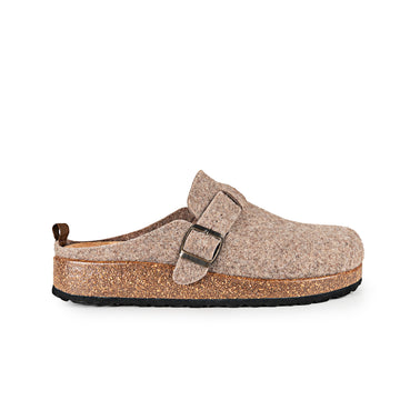 Slippers BIO Fieltro Marrón con hebilla