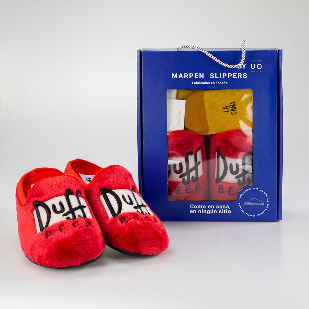 NUEVO Pack Calcetín "Eres la Caña" + Slippers Duff Beer