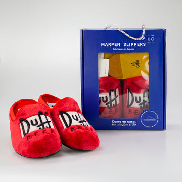 NUEVO Pack Calcetín "Eres la Caña" + Slippers Duff Beer