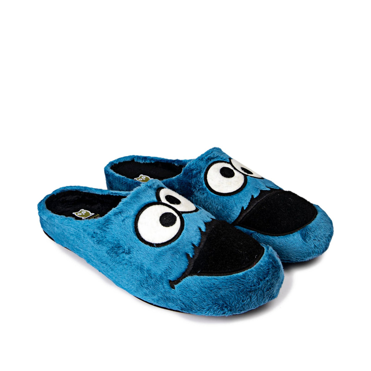 Slippers Monstruo Azul – vista de tres cuartos