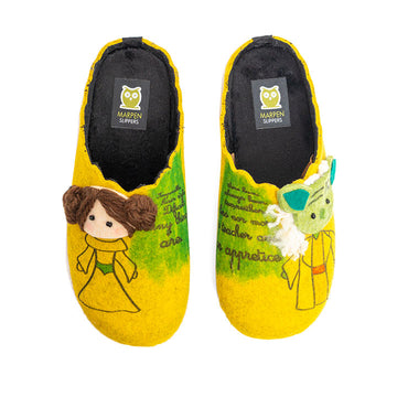 Slippers Princesa Leia y Yoda Amarillo