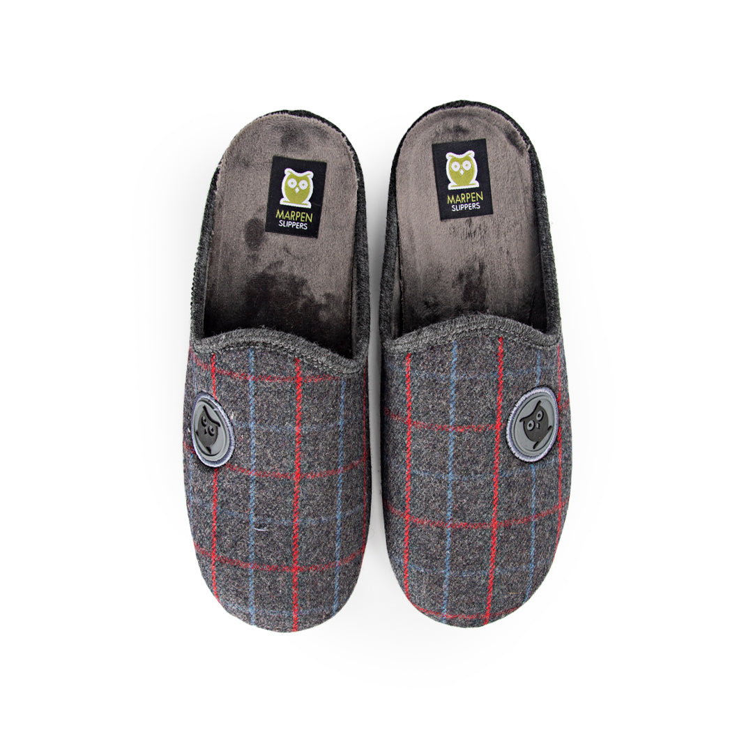 Slippers Chinela Cuadros Gris