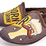 Slippers "Born to Drink Beer" Marrón